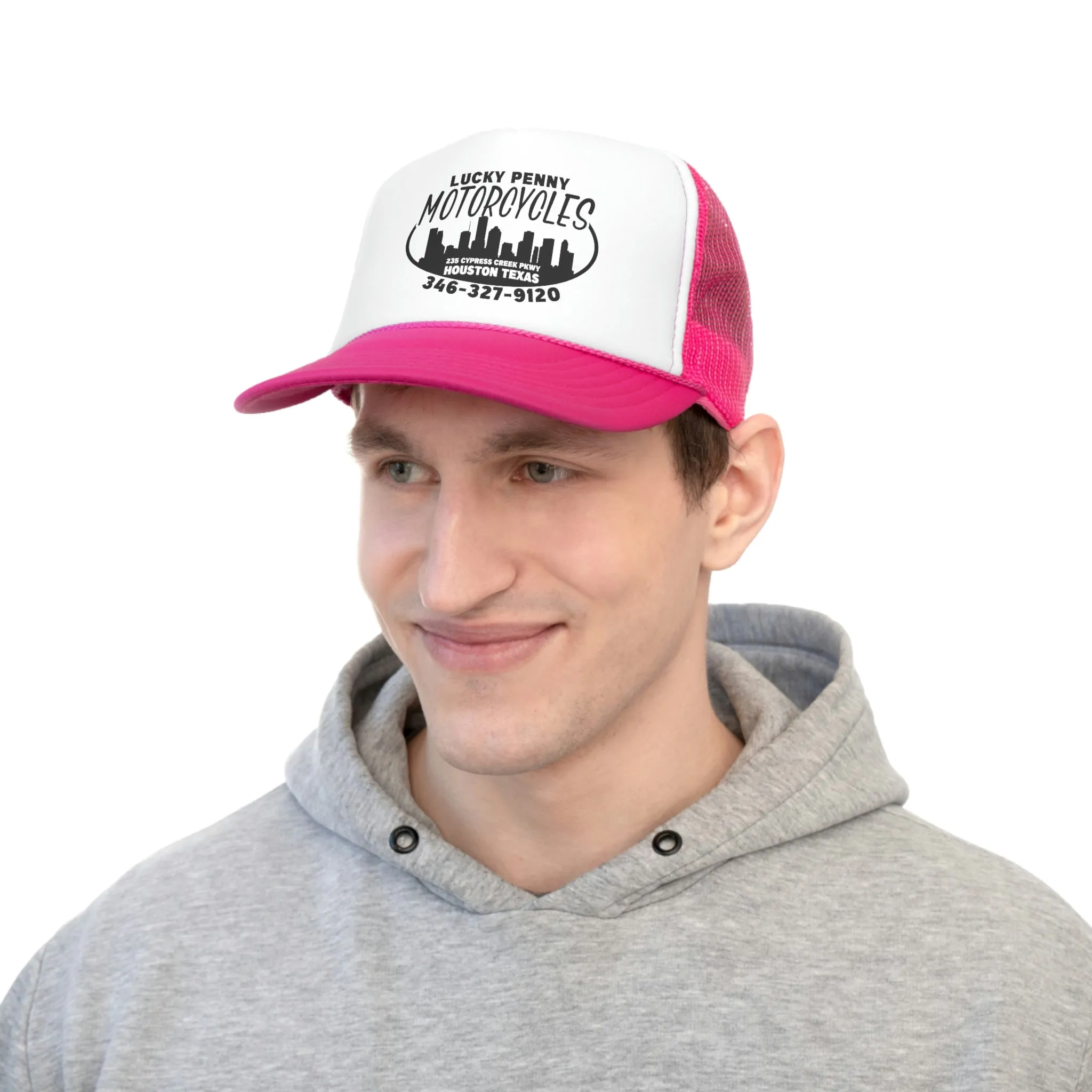 Lucky Penny Cycles Houston Skyline Trucker Cap