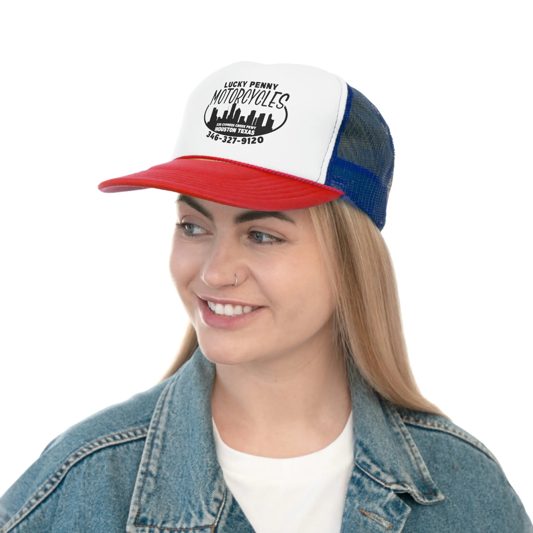 Lucky Penny Cycles Houston Skyline Trucker Cap