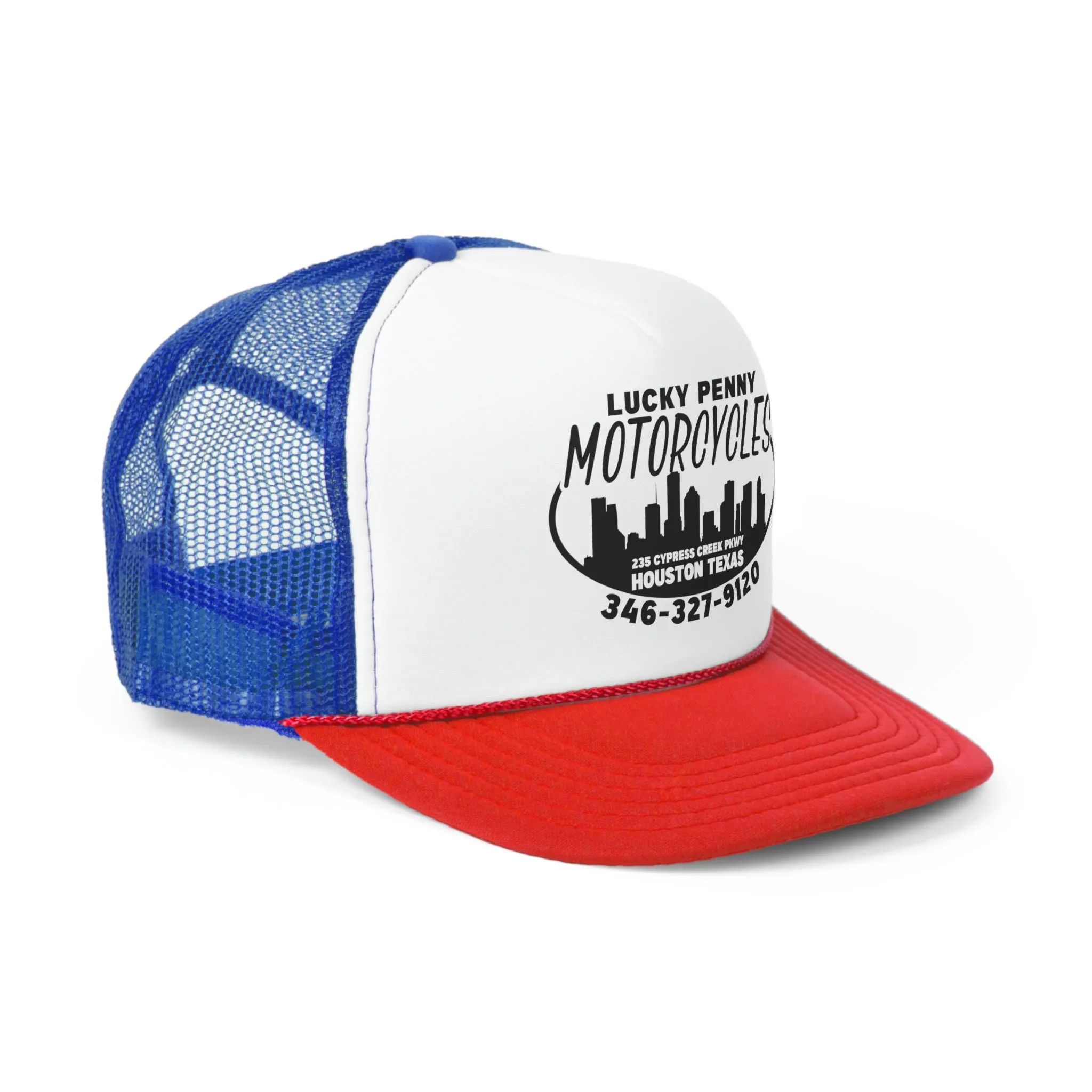 Lucky Penny Cycles Houston Skyline Trucker Cap