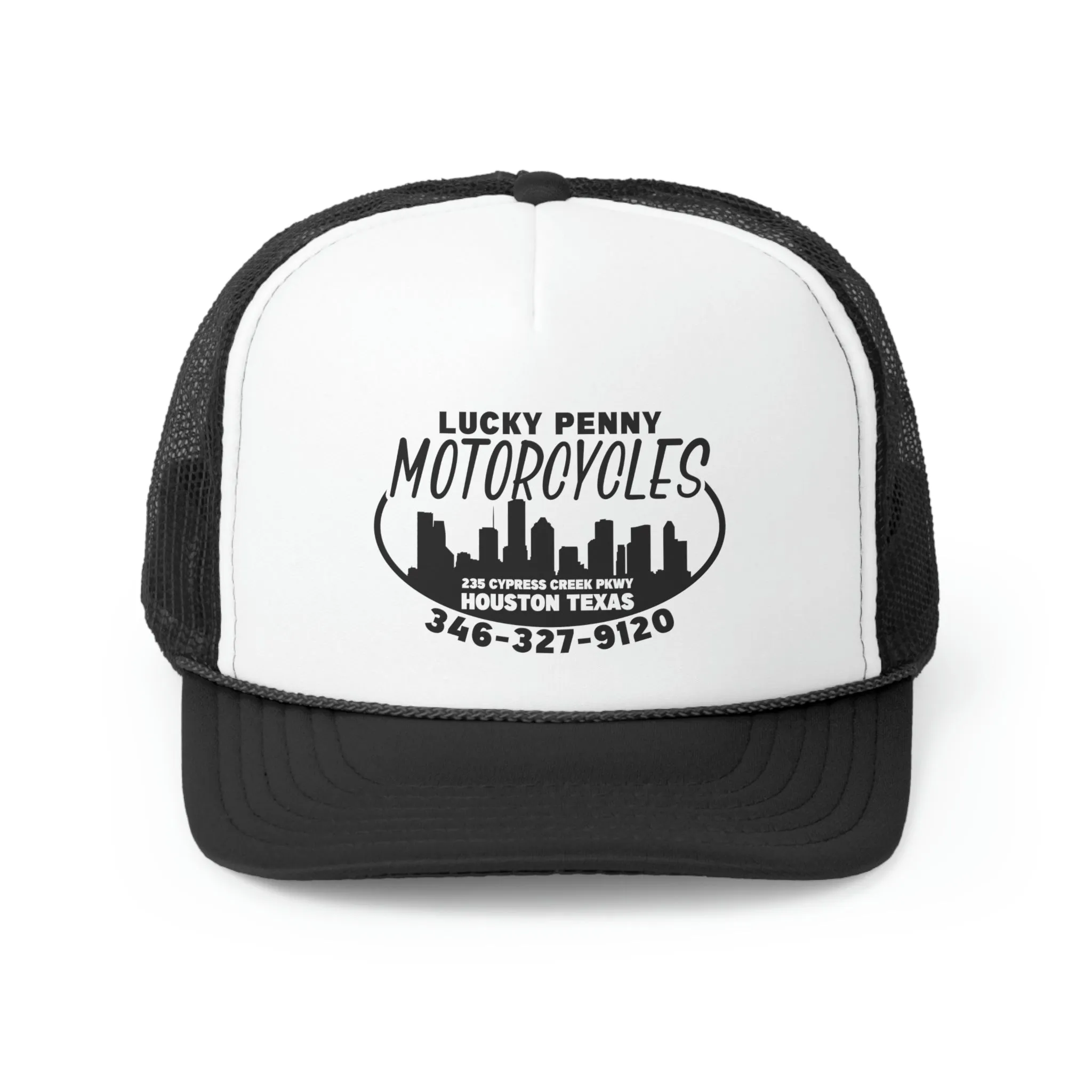Lucky Penny Cycles Houston Skyline Trucker Cap