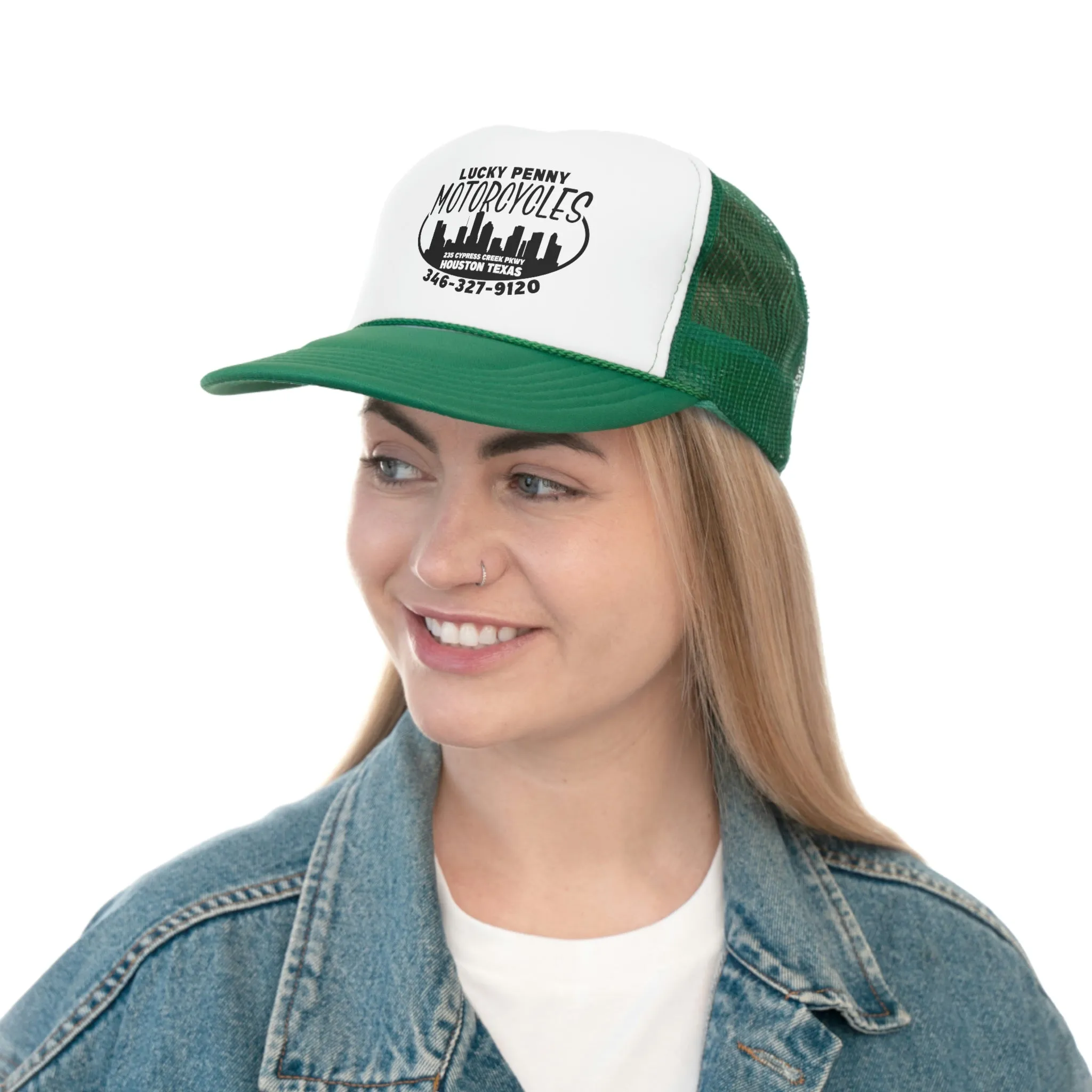 Lucky Penny Cycles Houston Skyline Trucker Cap