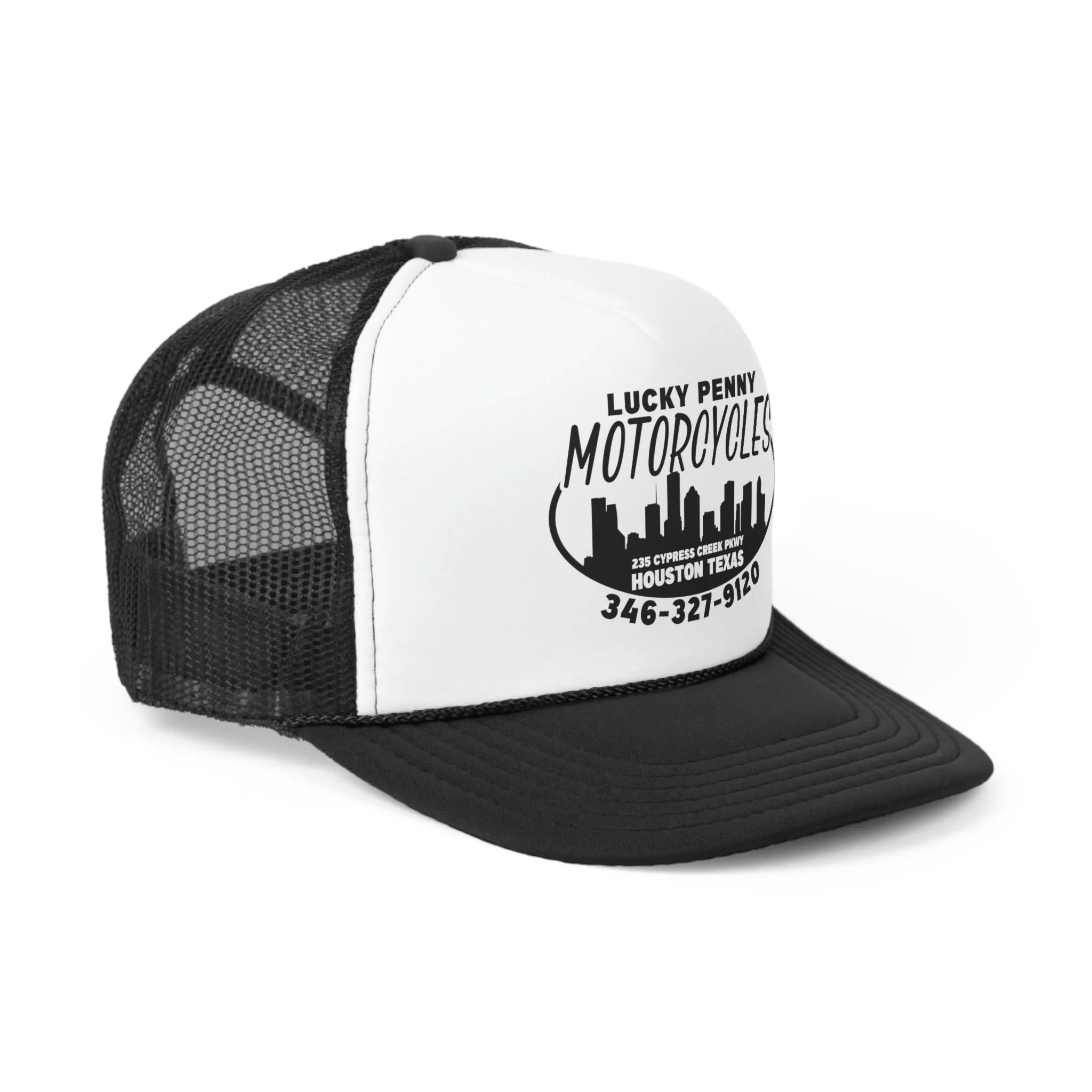 Lucky Penny Cycles Houston Skyline Trucker Cap