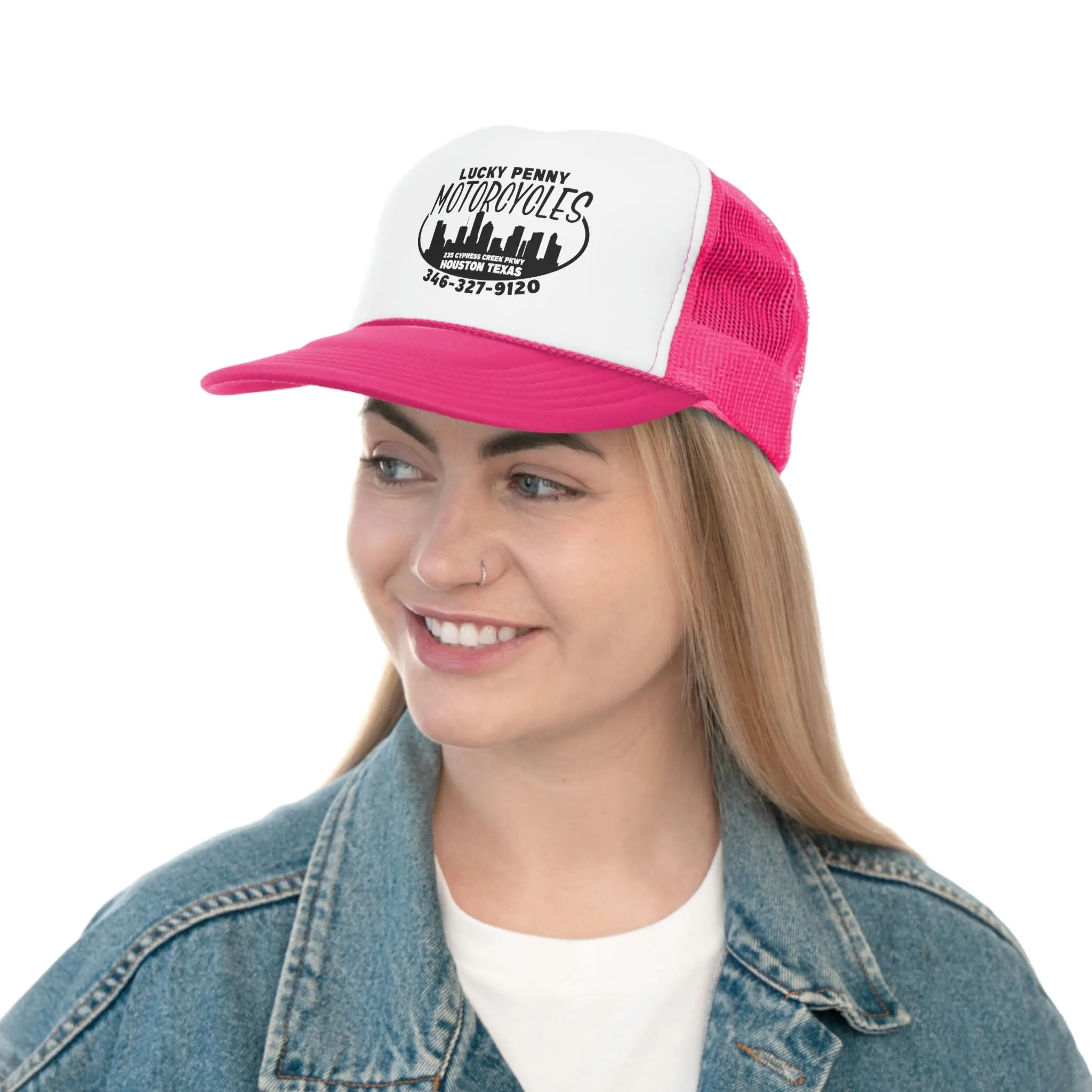 Lucky Penny Cycles Houston Skyline Trucker Cap