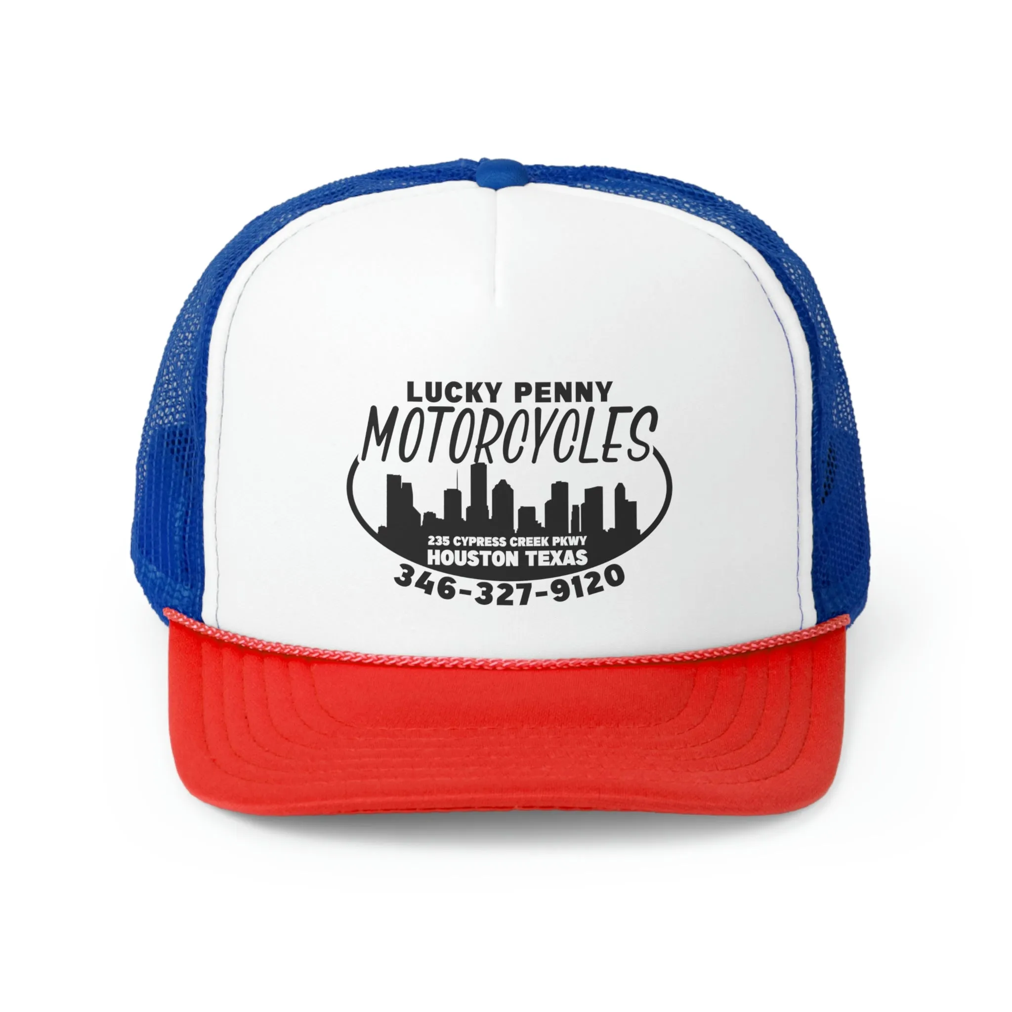 Lucky Penny Cycles Houston Skyline Trucker Cap