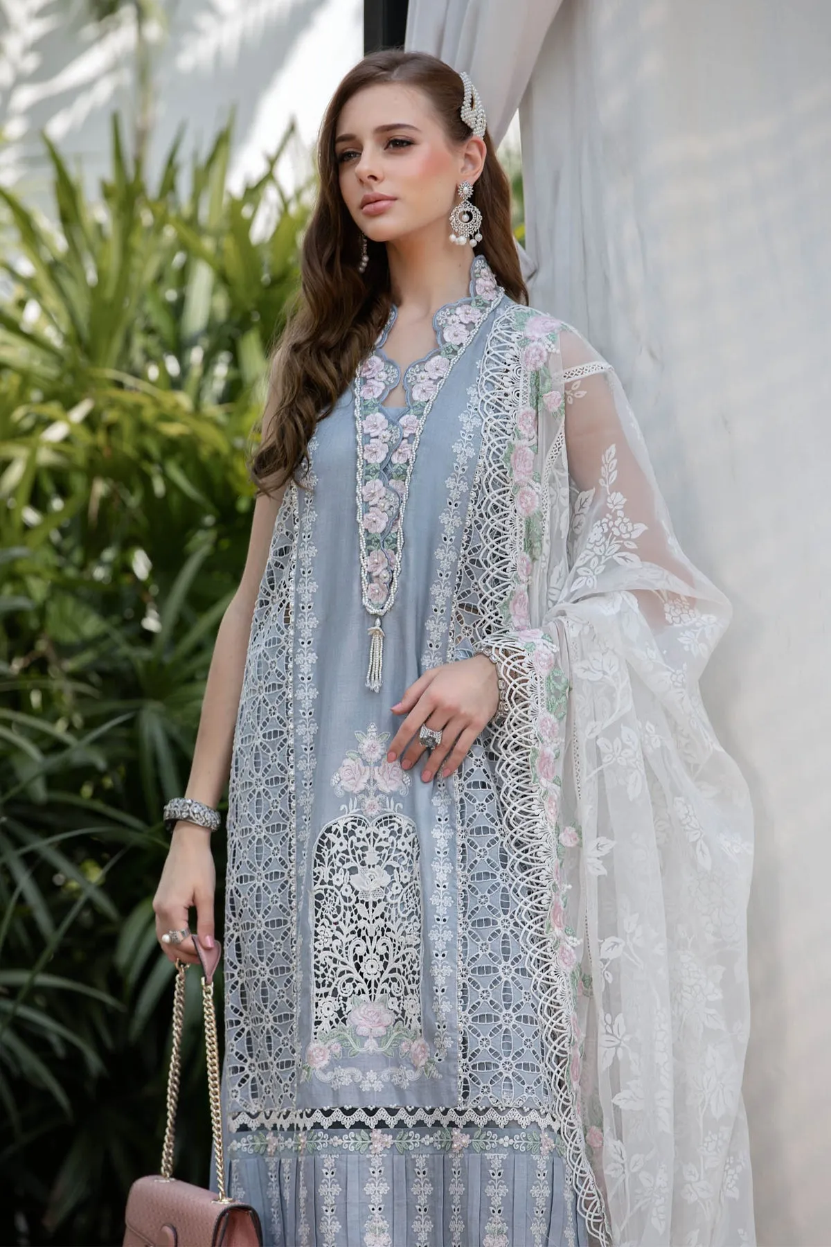 MARIA B | LUXURY LAWN 2023 | EL-23-10-Ice Blue
