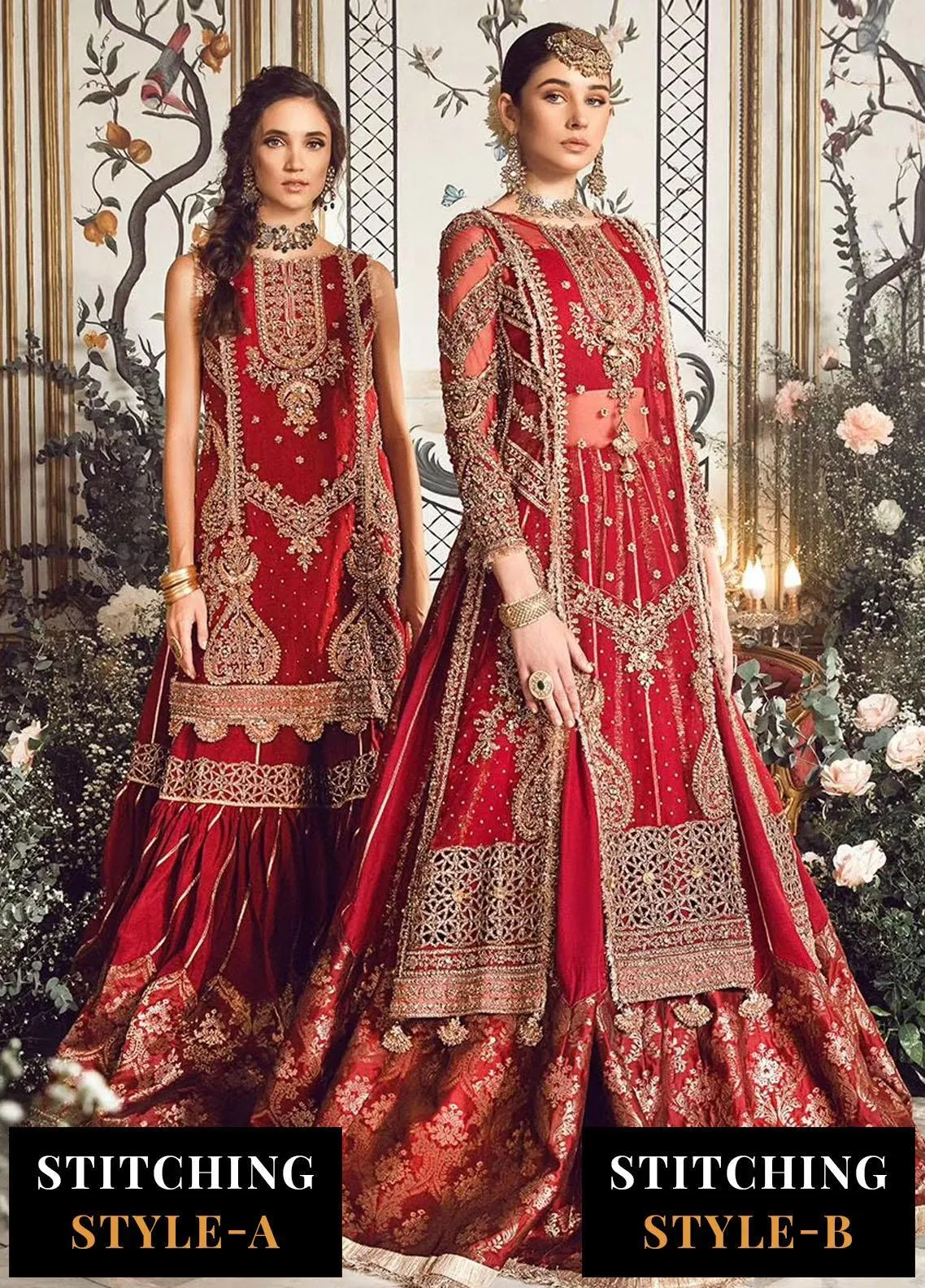 Maria B Mbroidered Collection '23 | Red BD-2708