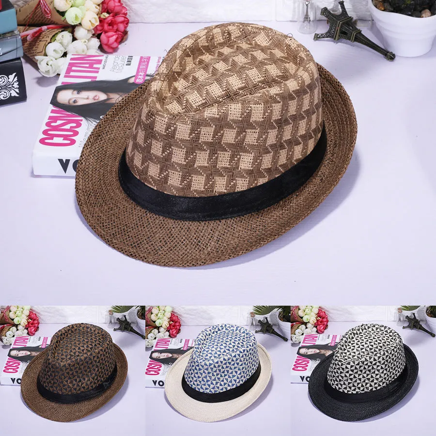 Mens Kentucky Derby Hats Flat Top Denim Hat Men Plaid Retro