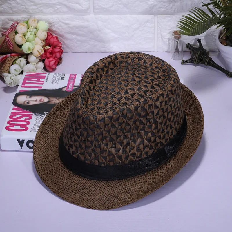 Mens Kentucky Derby Hats Flat Top Denim Hat Men Plaid Retro