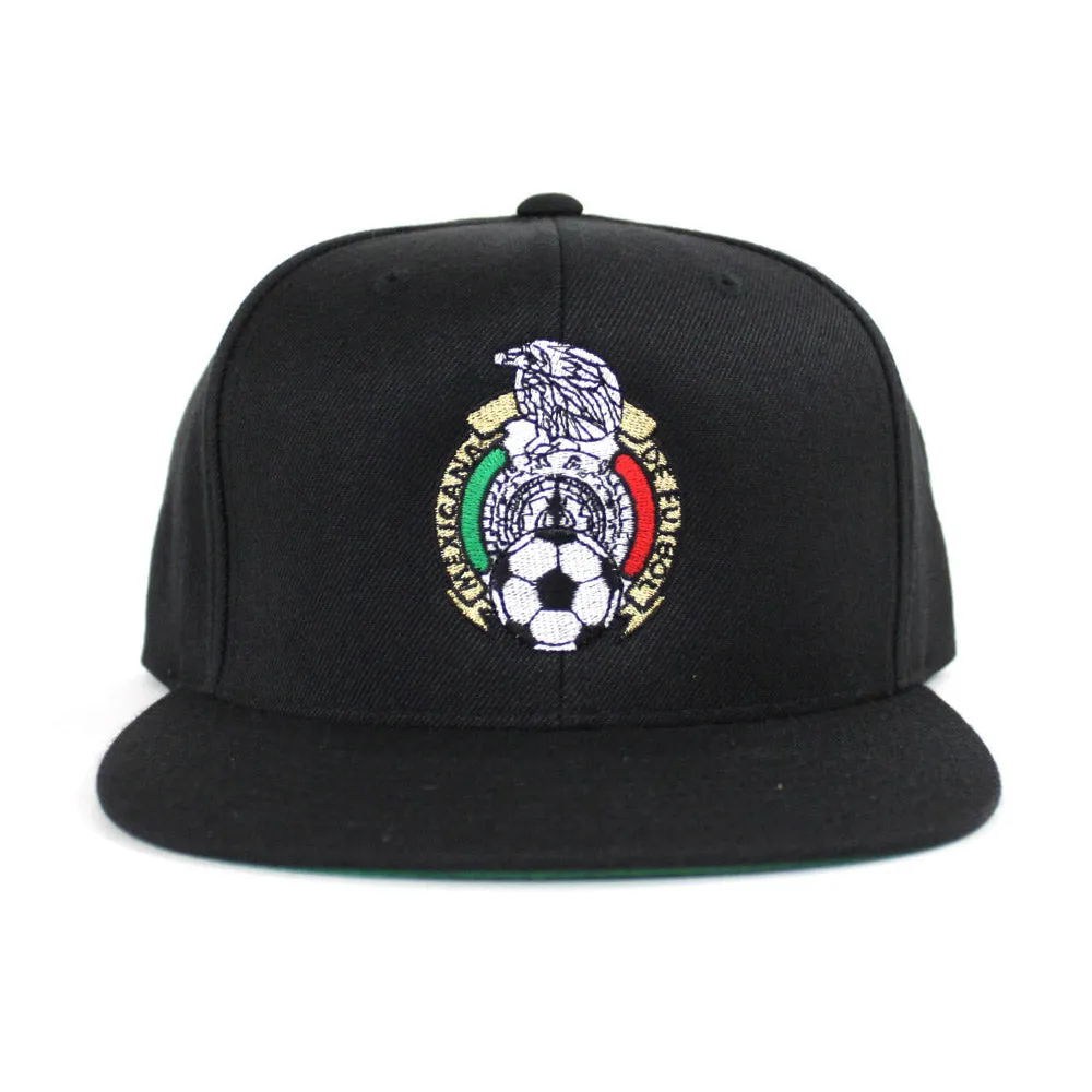 Mexico Crest Snapback Hat (Black Green Under Brim)