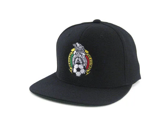 Mexico Crest Snapback Hat (Black Green Under Brim)