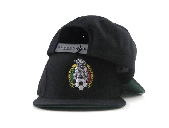 Mexico Crest Snapback Hat (Black Green Under Brim)
