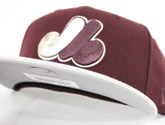 Montreal Expos New Era 59Fifty Fitted Hat (GS Air Jordan Retro 11 RL Maroon Gold Gray Under Brim)