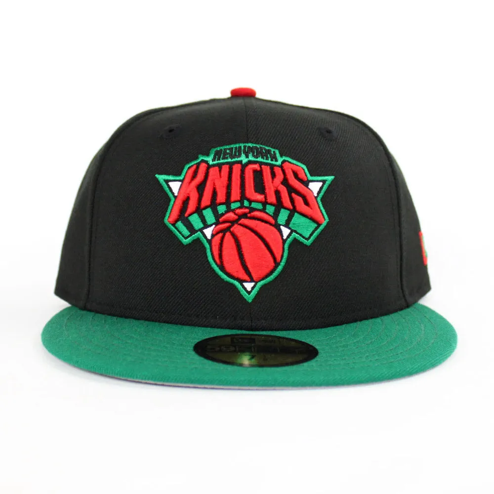 New York Knicks New Era 59Fifty Fitted Hat (Black Green Red Gray Under Brim)