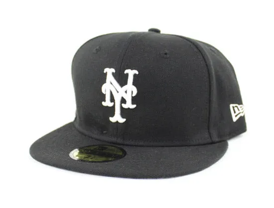 New York Mets New Era 59Fifty Fitted Hats (Black White GRAY UNDER BRIM)