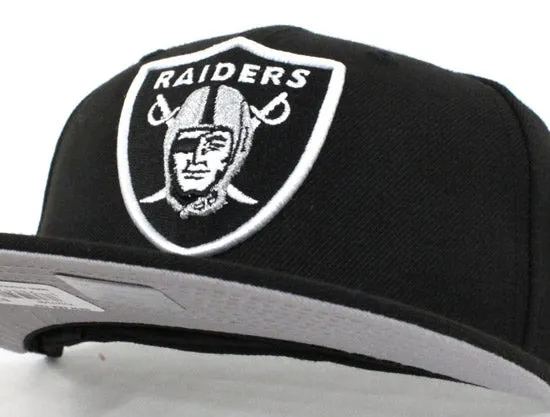 Oakland Raiders 59Fifty Fitted Hat (BLACK WHITE GRAY UNDER BRIM)