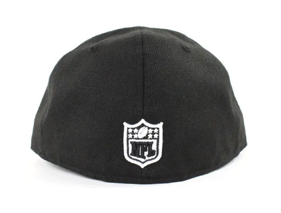 Oakland Raiders 59Fifty Fitted Hat (BLACK WHITE GRAY UNDER BRIM)
