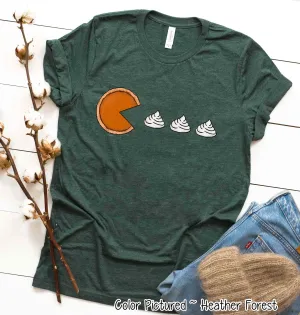 Pac Man Pie Gaming Thanksgiving Fun Fall Tee