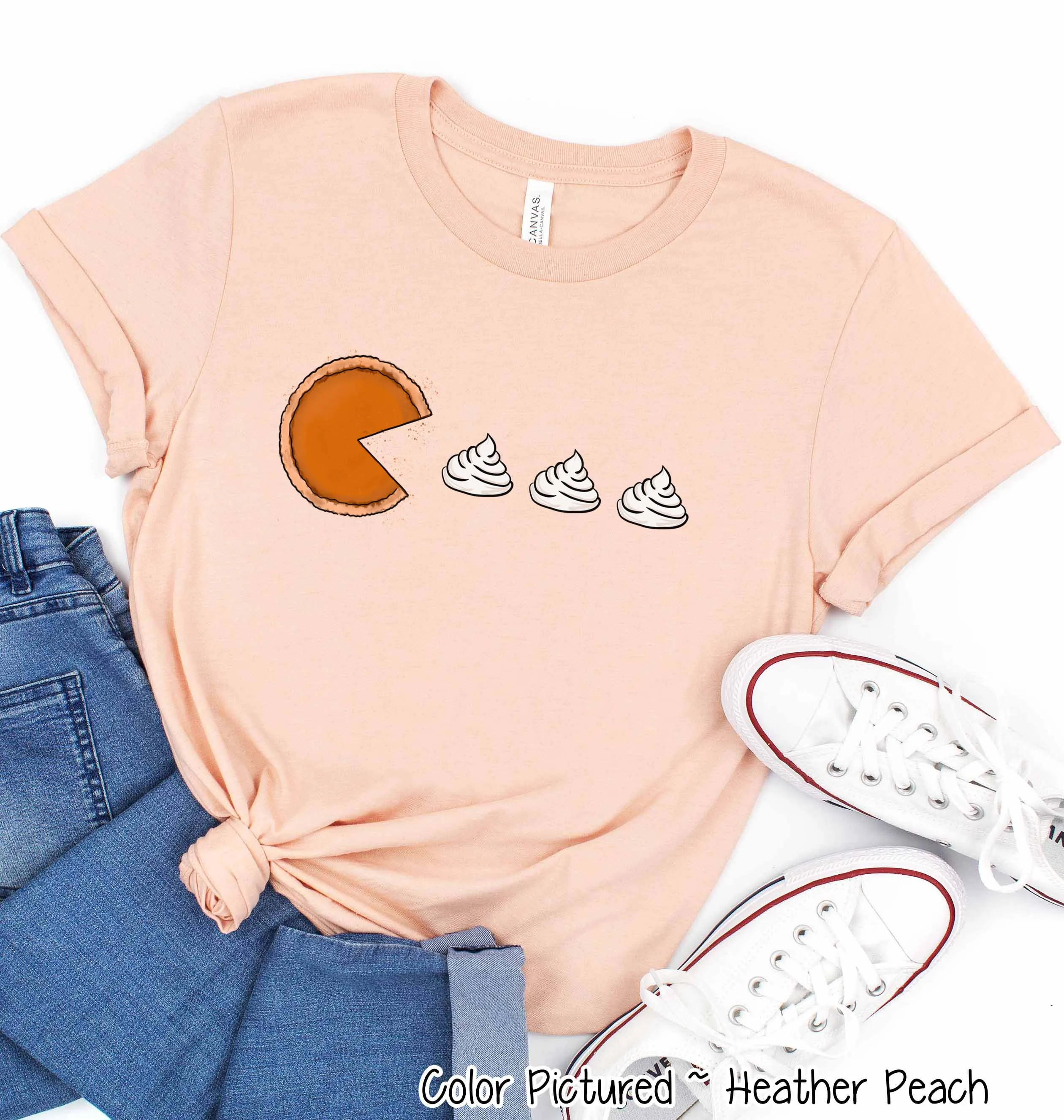 Pac Man Pie Gaming Thanksgiving Fun Fall Tee