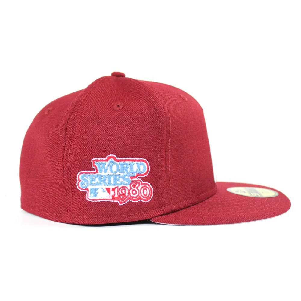 Philadelphia Phillies 1980 World Series New Era 59Fifty Fitted Hat (Cardinal Gray Under Brim)