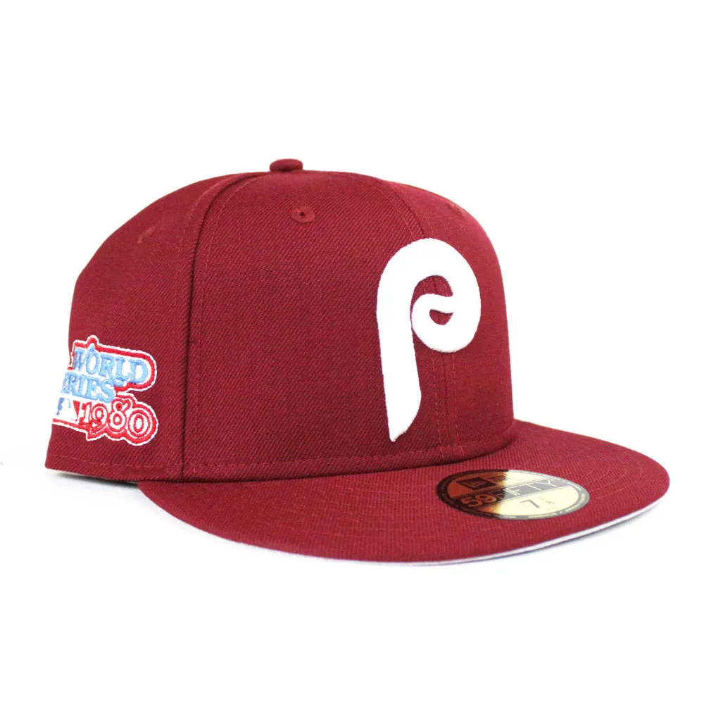 Philadelphia Phillies 1980 World Series New Era 59Fifty Fitted Hat (Cardinal Gray Under Brim)