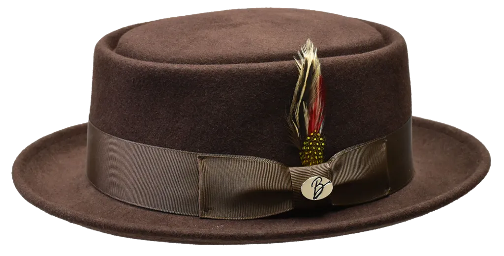 Pok pie stiyle felt brim