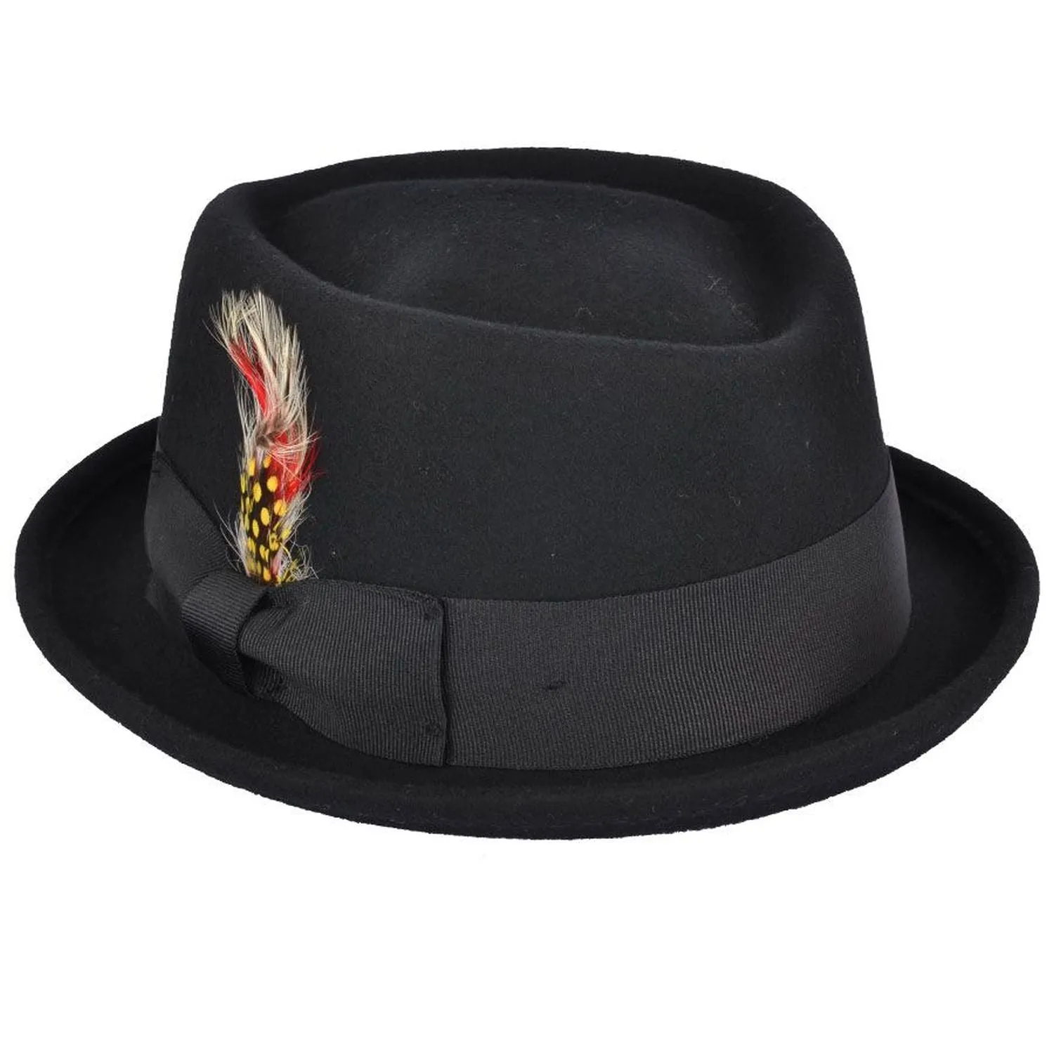 Pork Pie Hat - Handmade Diamond Crown Style In Black - Maz
