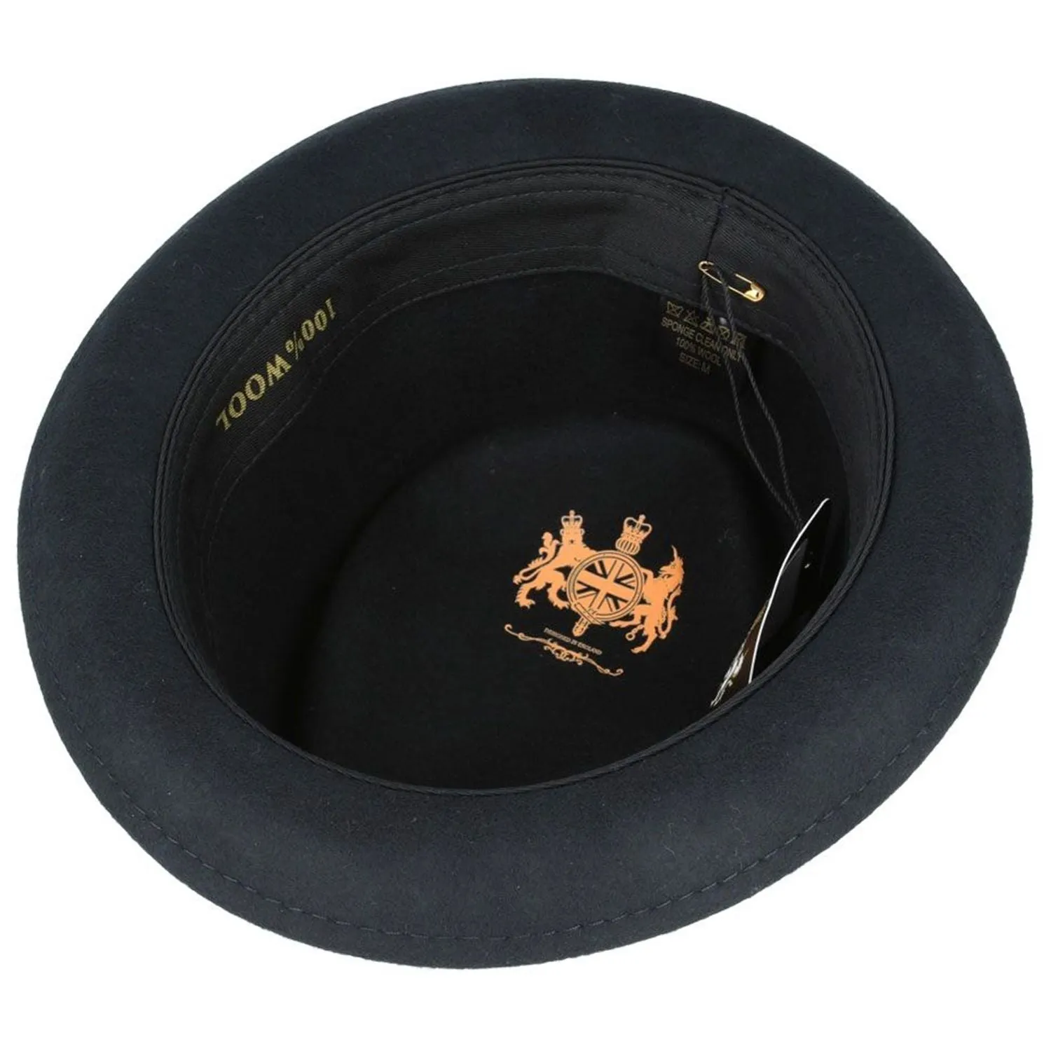 Pork Pie Hat - Handmade Diamond Crown Style In Black - Maz