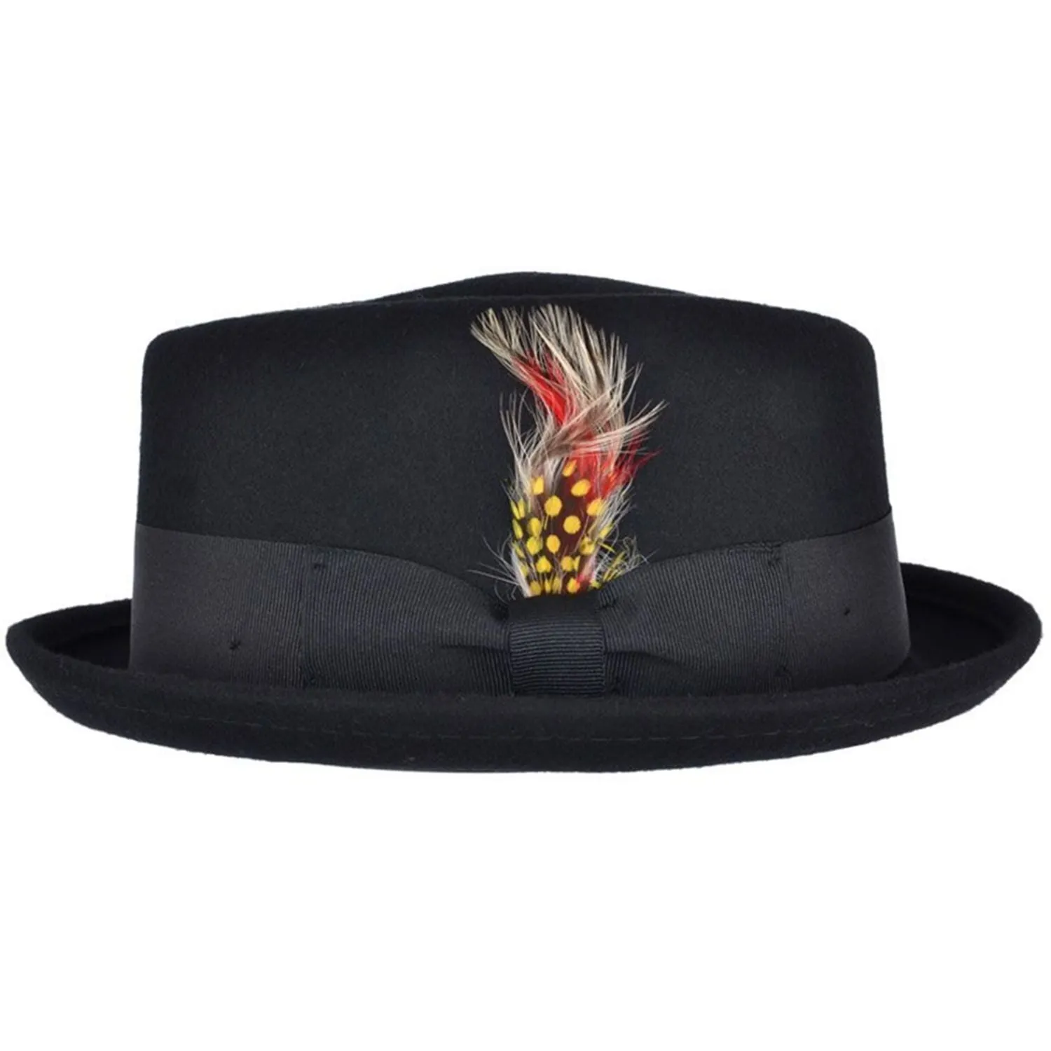 Pork Pie Hat - Handmade Diamond Crown Style In Black - Maz