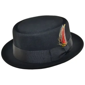 Pork Pie Hat - Handmade Vintage Monk Style In Black - Maz