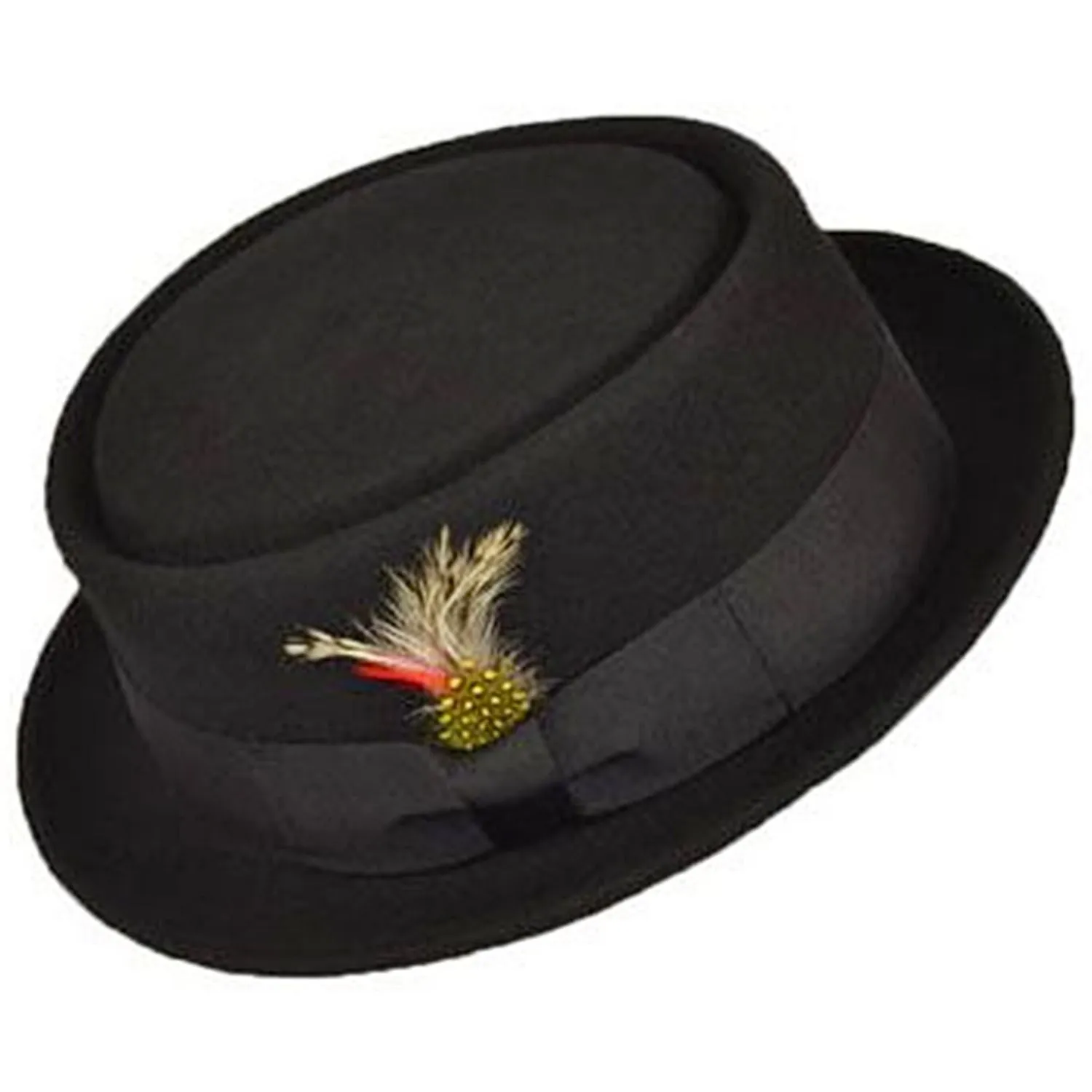 Pork Pie Hat - Handmade Vintage Monk Style In Black - Maz