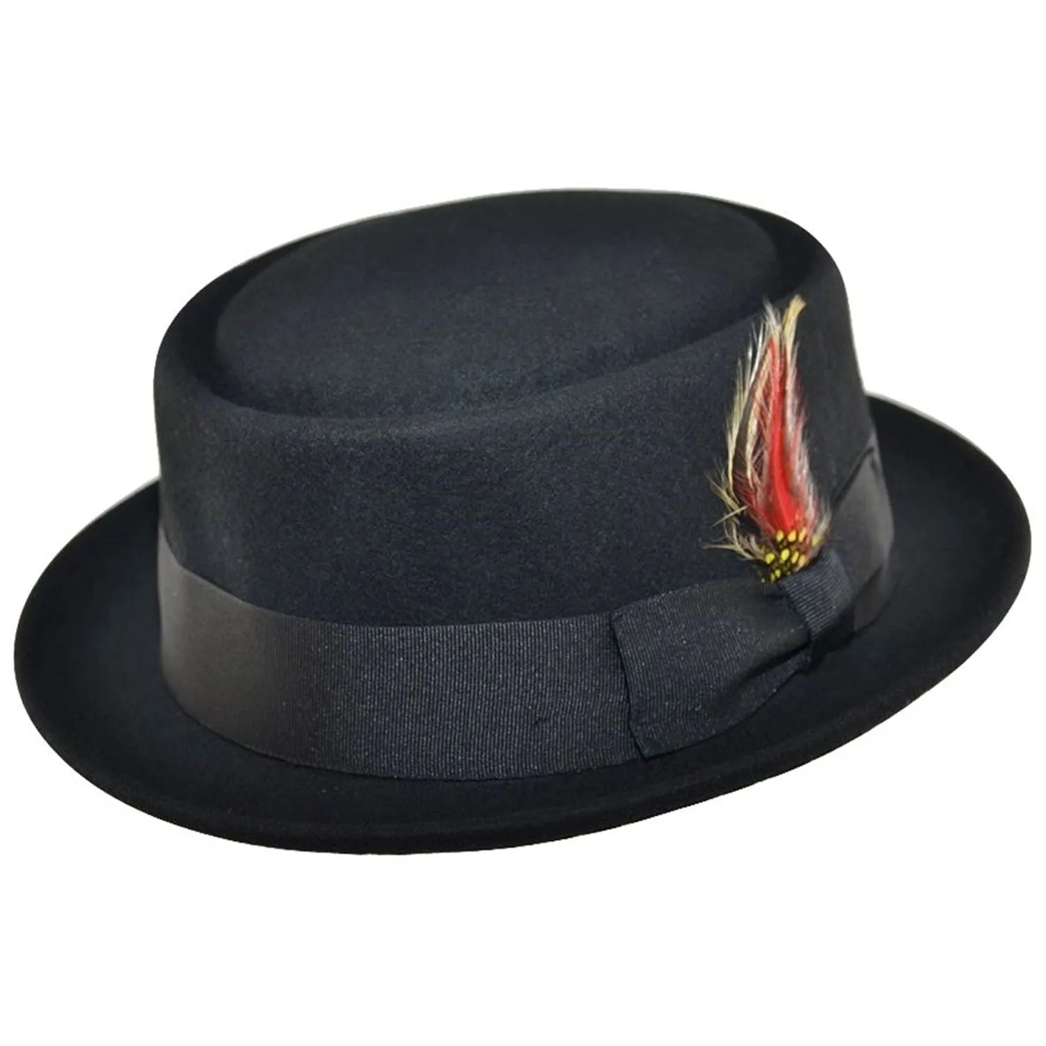 Pork Pie Hat - Handmade Vintage Monk Style In Black - Maz