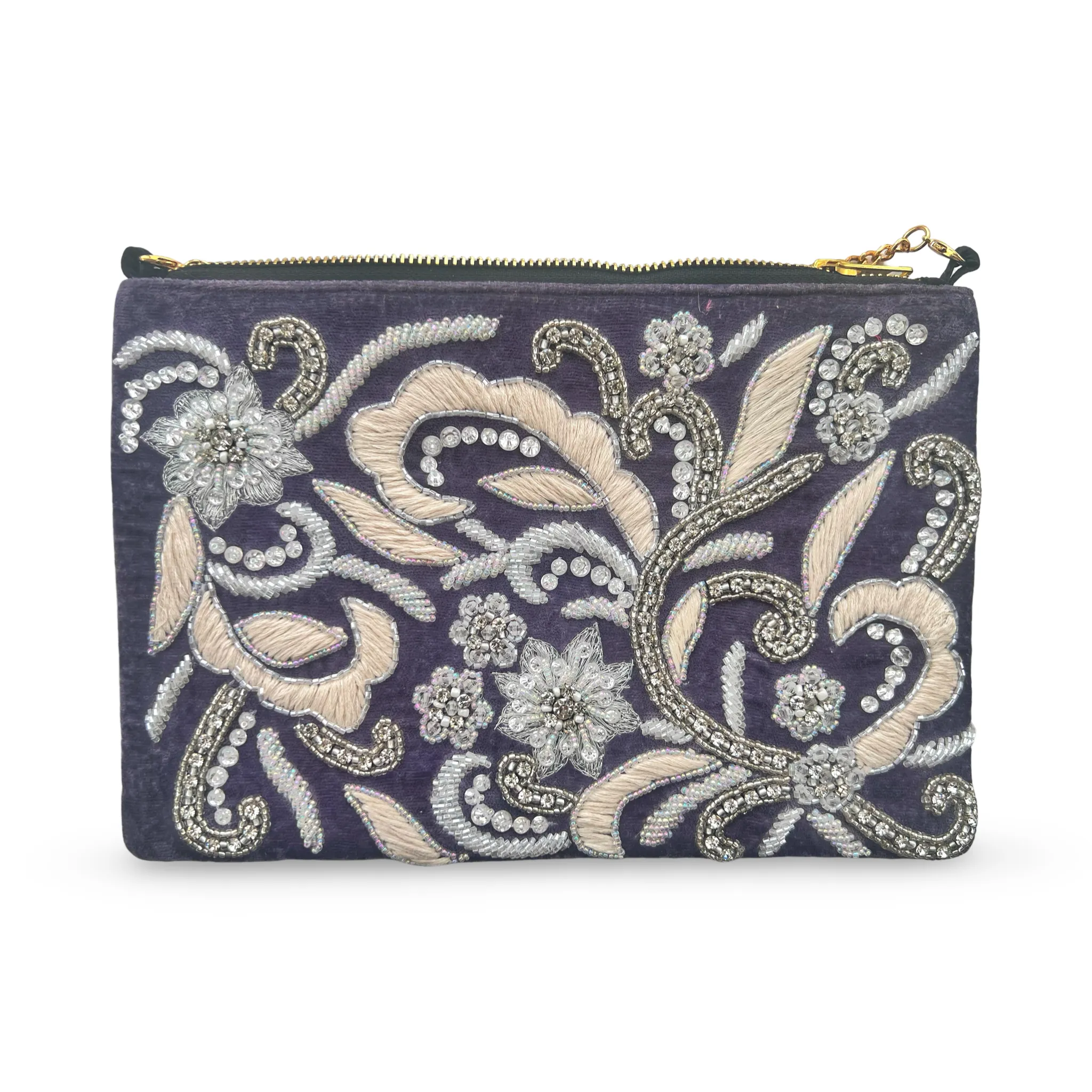 Purple Beaded Clutch