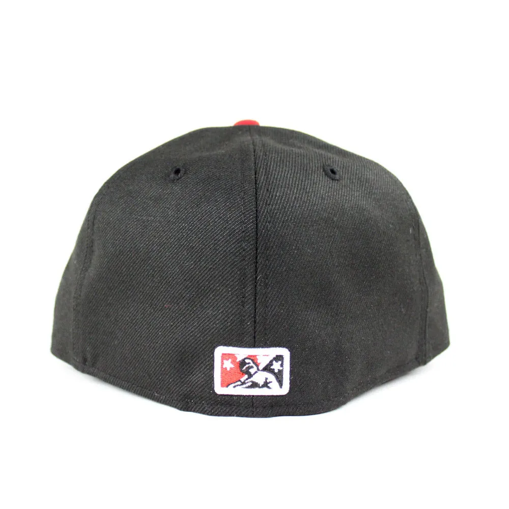 Quad City Bandits New Era 59Fifty Fitted Hat (Black Red Gray Under Brim)