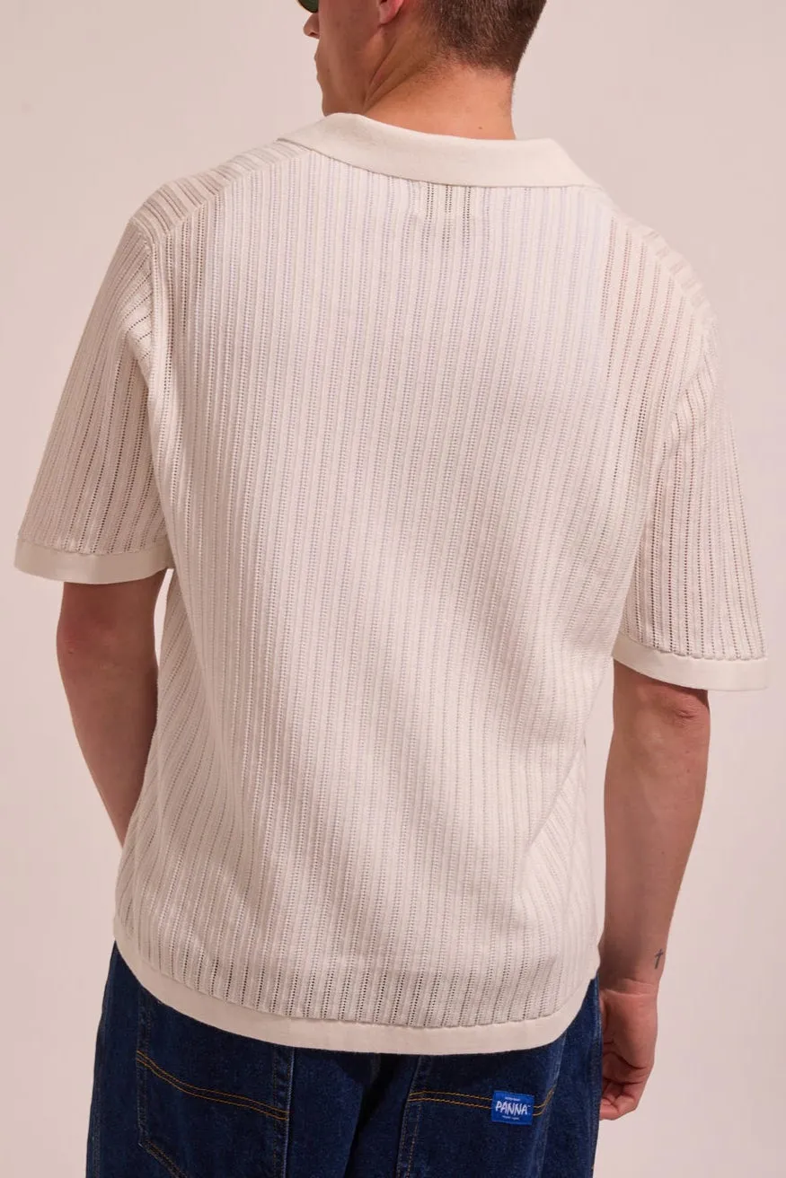 Relaxed Knit Short Sleeve Polo Shirt
