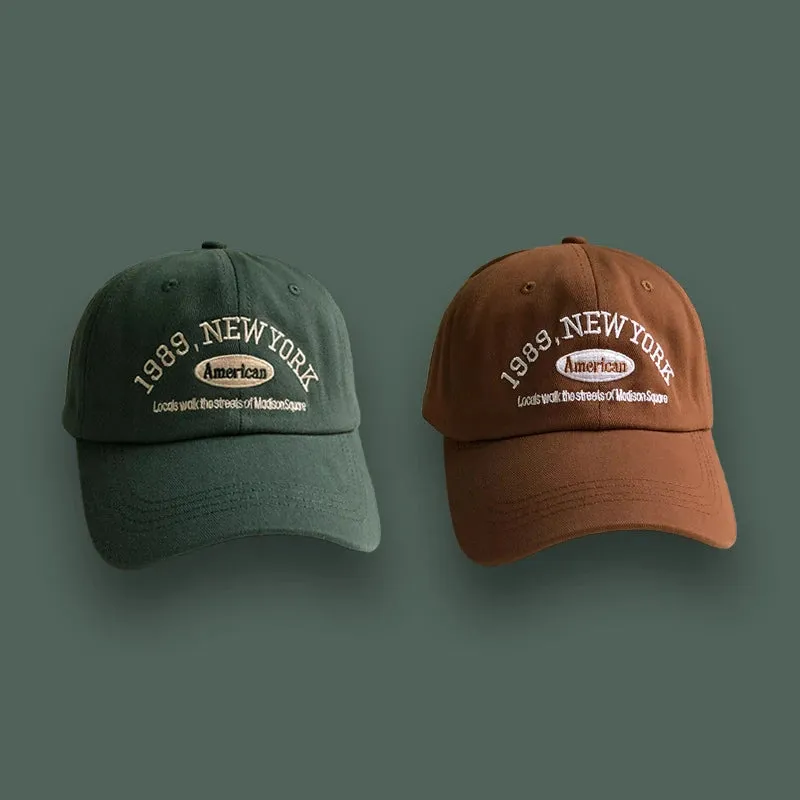 Retro Baseball Hat Street Letter Embroidered Caps