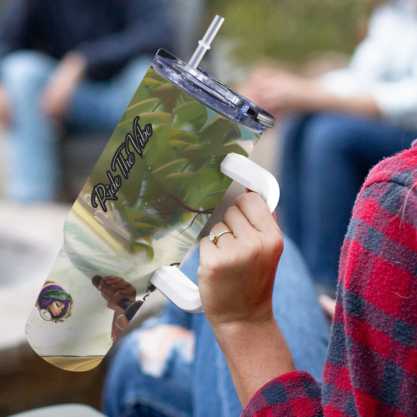 Ride The Vibe 40oz Tumbler with Handle