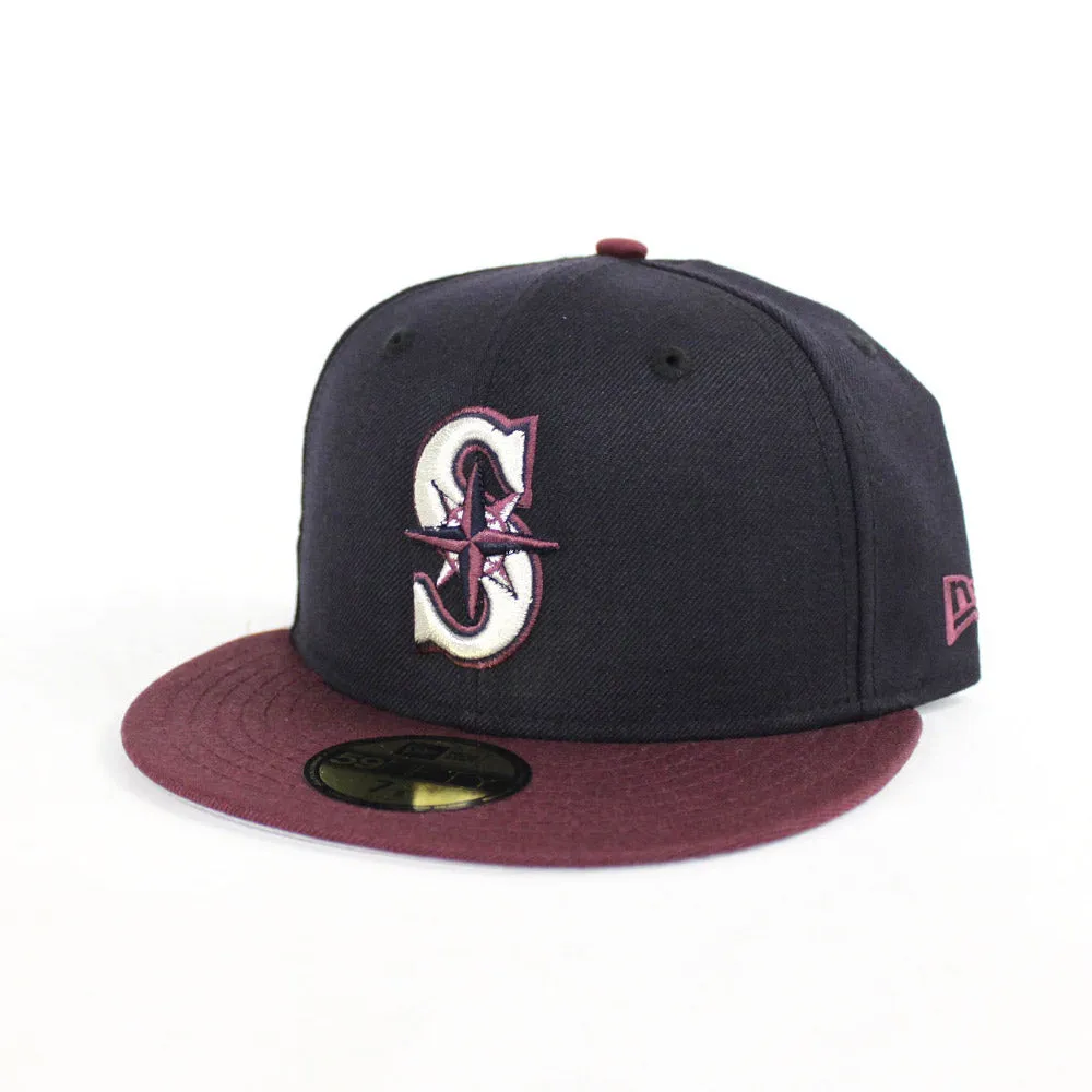 Seattle Mariners New Era 59Fifty Fitted Hat (Navy Maroon Gray Under Brim)
