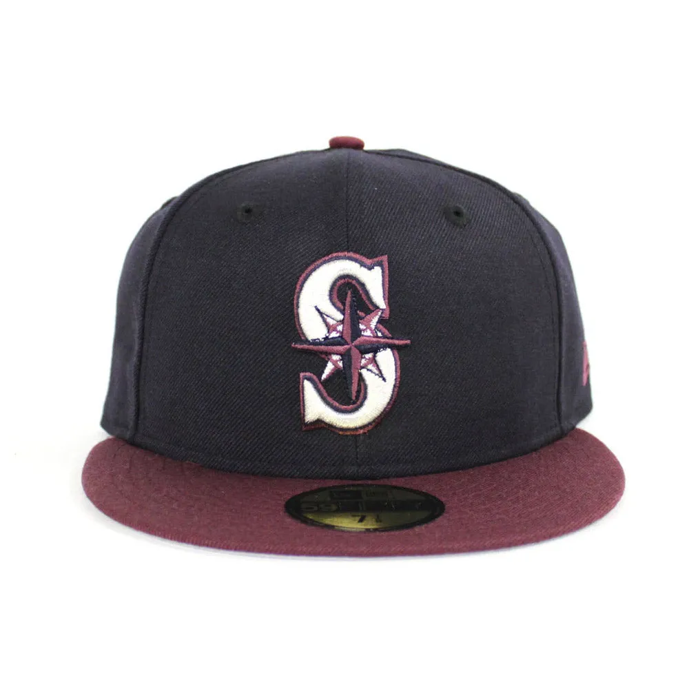 Seattle Mariners New Era 59Fifty Fitted Hat (Navy Maroon Gray Under Brim)