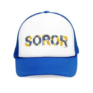 Soror Blue and Gold Trucker Snap Back  Mesh Cap
