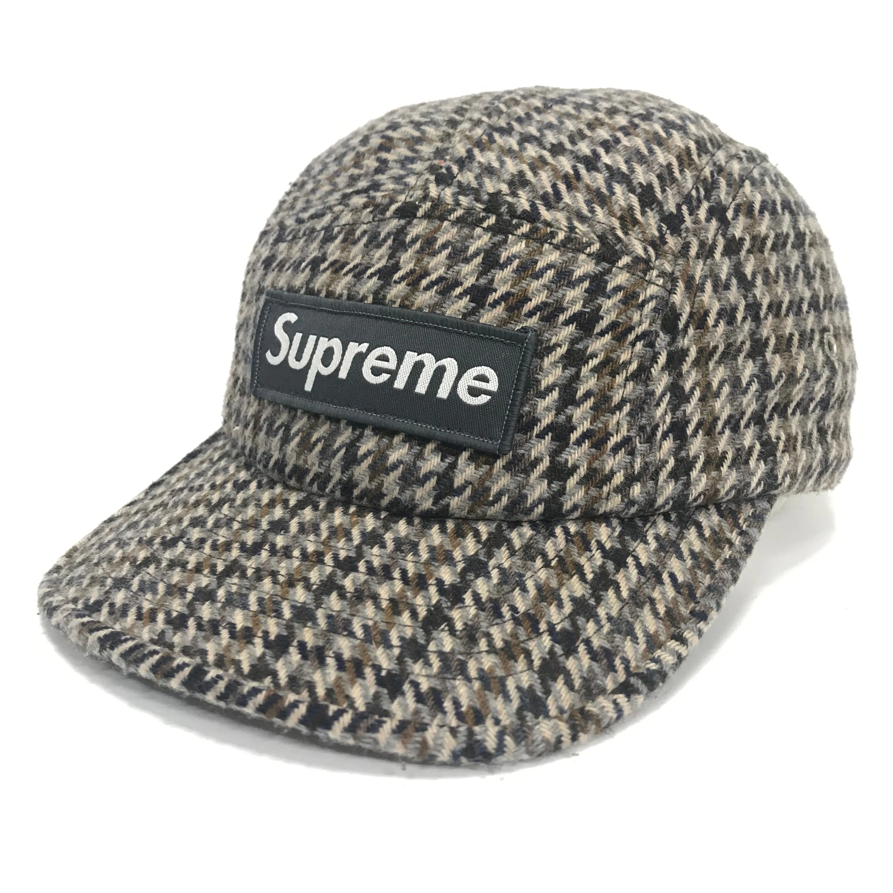 Supreme Vintage Houndstooth 6 Panel Camp Cap