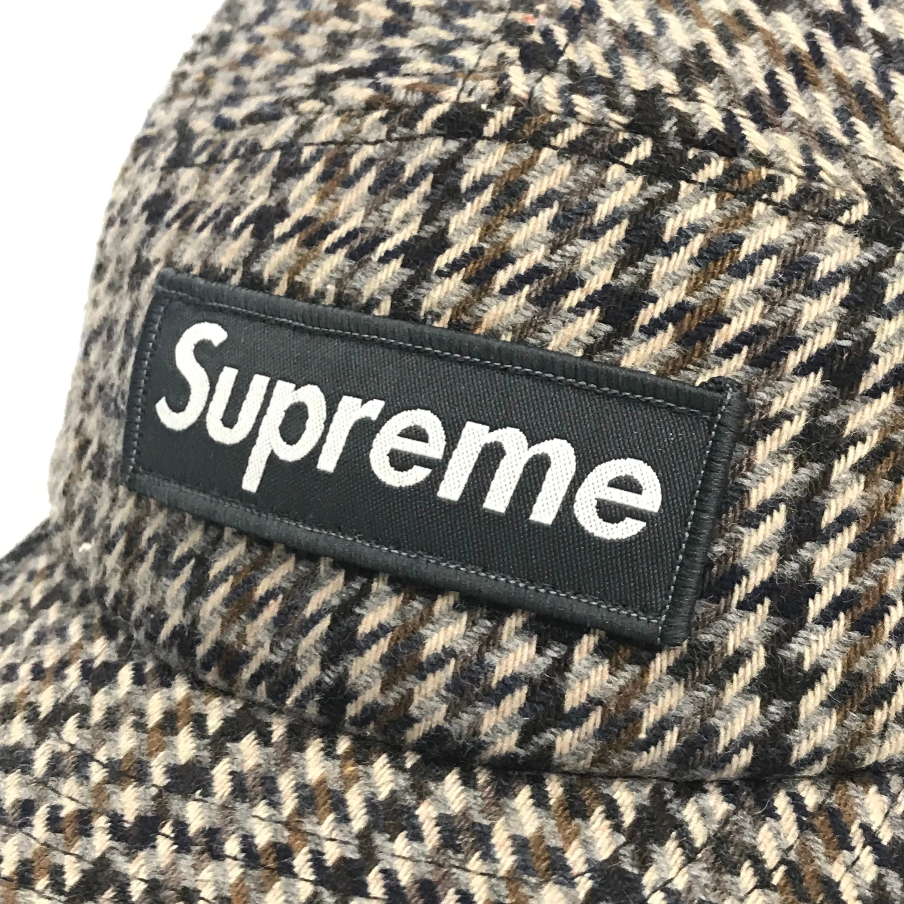 Supreme Vintage Houndstooth 6 Panel Camp Cap
