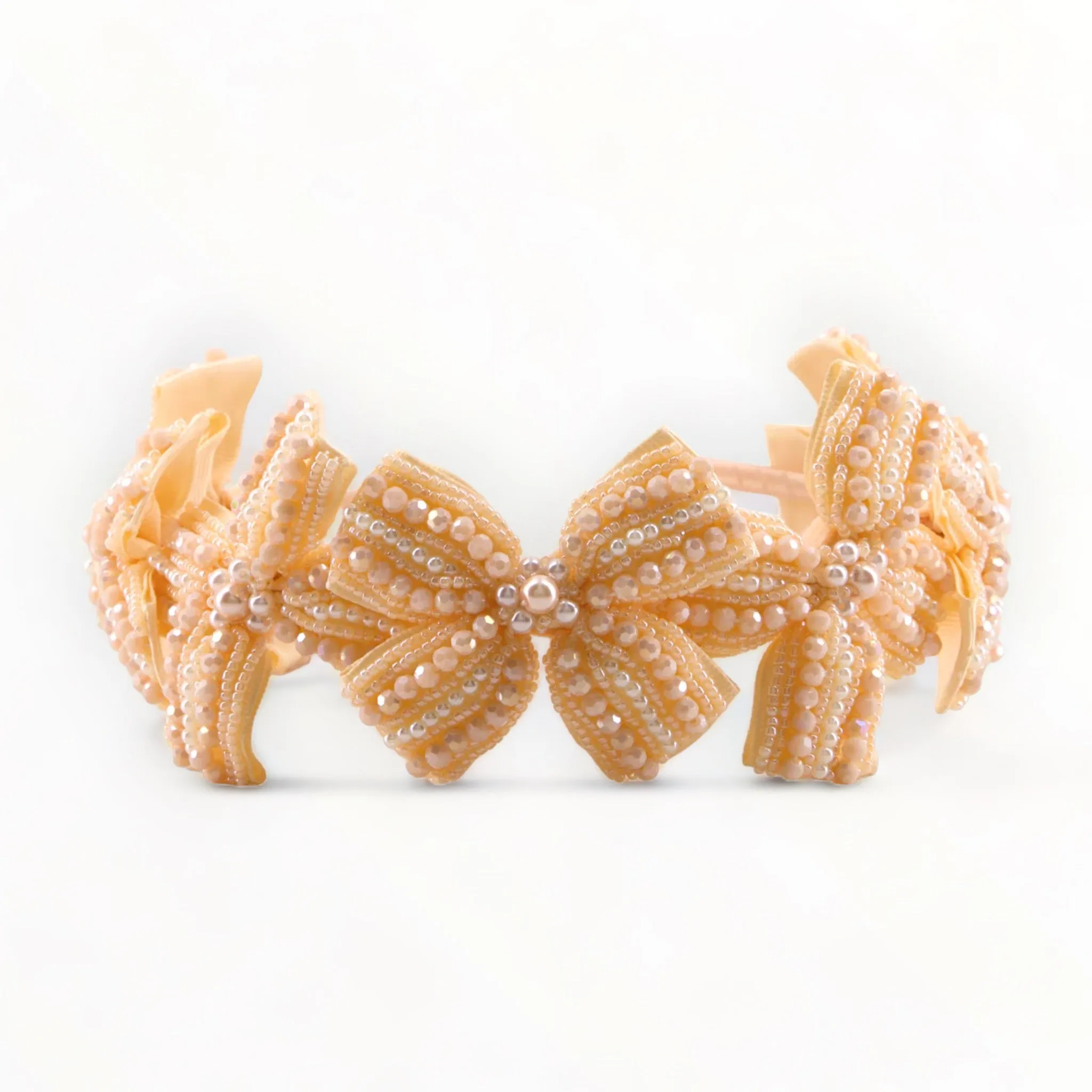 The Sariel Kids Luxury hand beaded Bow Headband