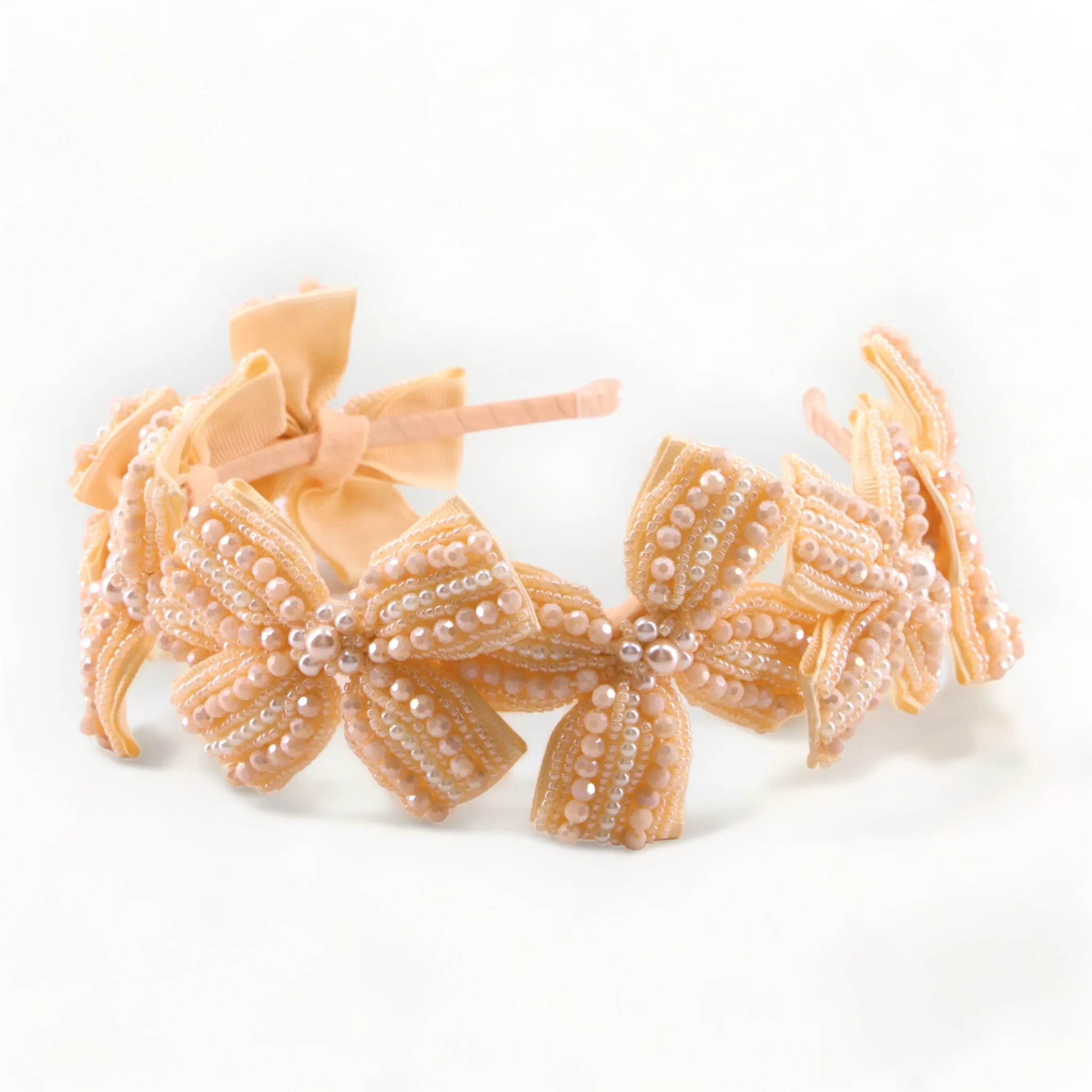 The Sariel Kids Luxury hand beaded Bow Headband