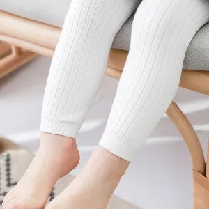 Toddler Girls Solid Color Knit Footless Pantyhose Leggings