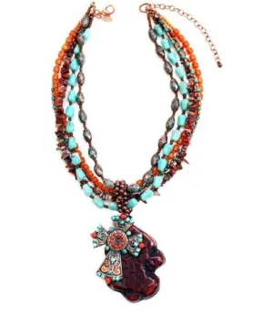 Treska | Multistrand Beaded Pendant Necklace