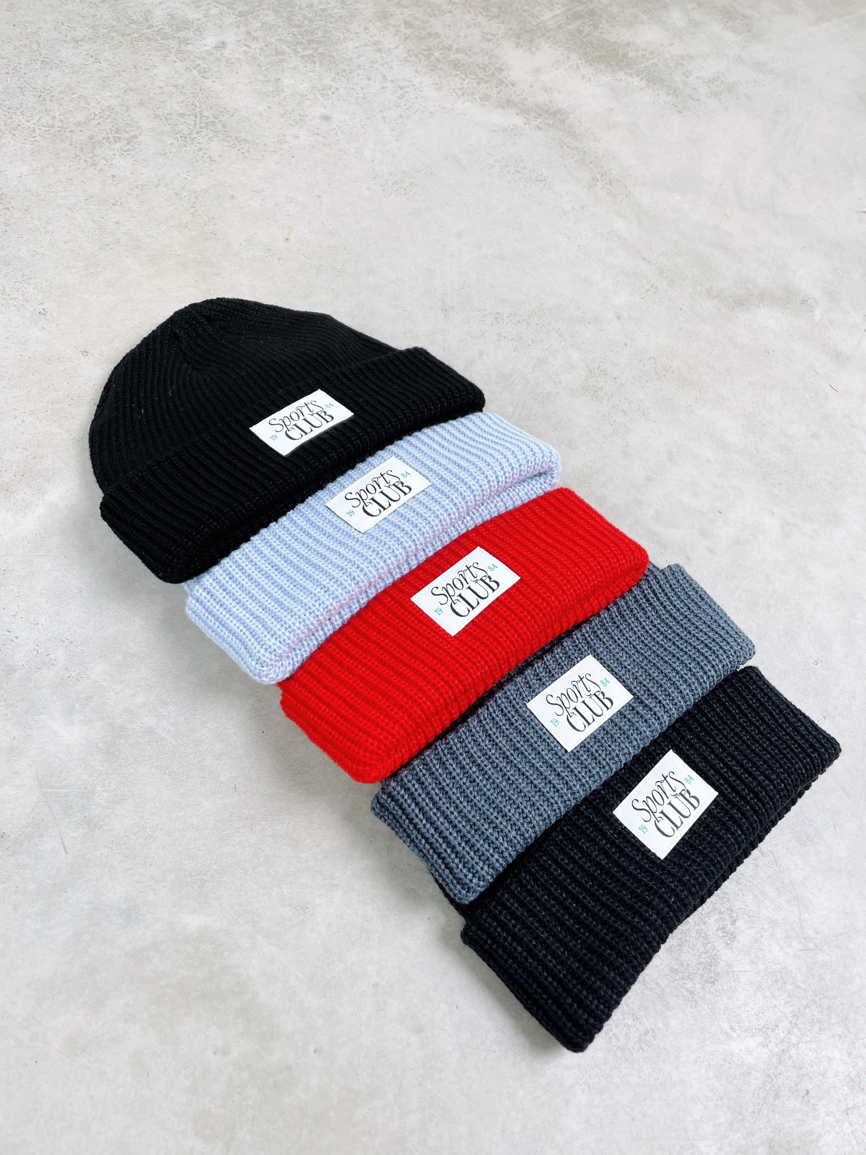 Vice 84 'Sports Club' Ribbed Beanie - Baby Blue