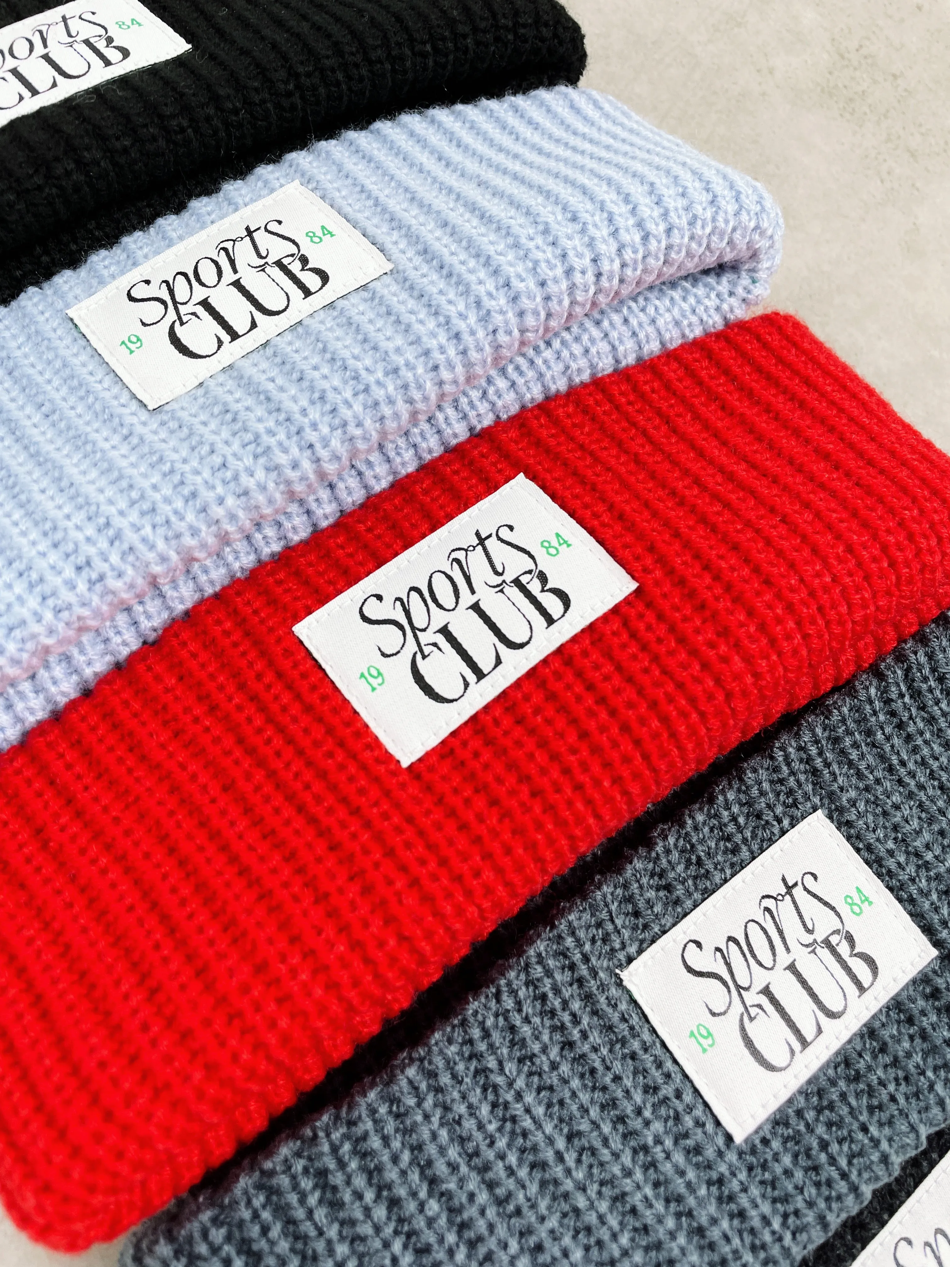Vice 84 'Sports Club' Ribbed Beanie - Baby Blue