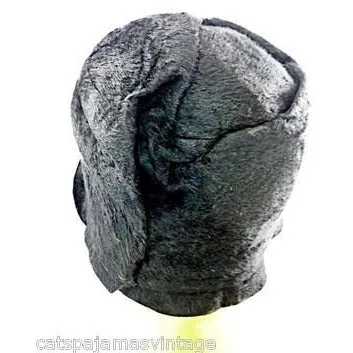 Vintage Ladies Cloche Hat Black Fur Felt 1920s w/ Deco Ornament Small Gatsby