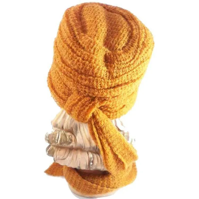 Vintage Mr. John Butternut Knit Hat w/ Attached Scarf 1950s