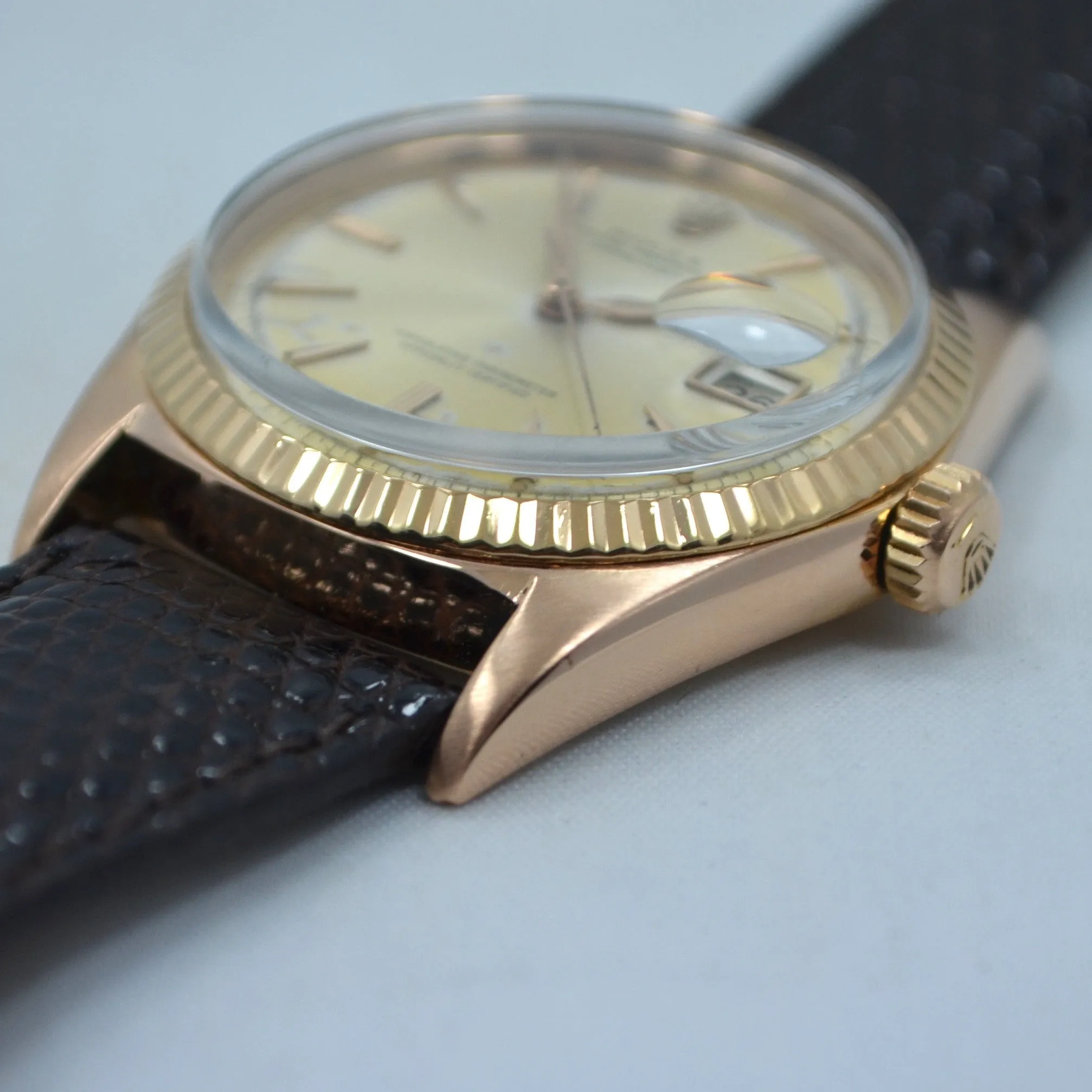 Vintage Rolex Datejust 1601 Oyster Perpetual 18K Rose Gold 1959 Wristwatch